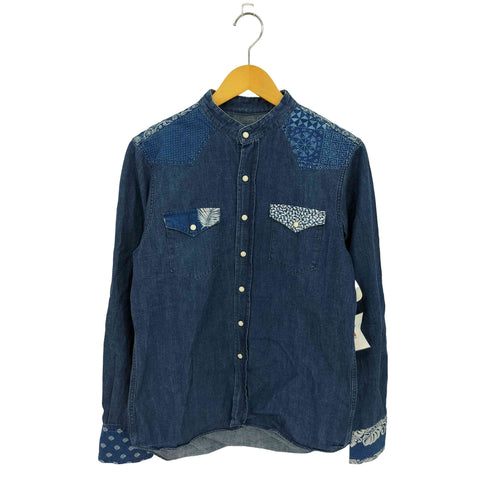 ニードルズ Needles デザイン デニム バンドカラーシャツ メンズ JPN:S